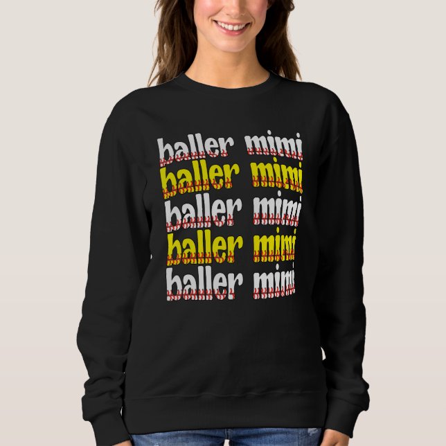 Baller Mimi Softboll Baseboll Mimi Mormor T Shirt (Framsida)