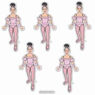 Ballerina 14-tums x 14-tums Anpassningsbar-klippta Klistermärken