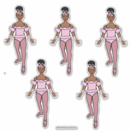 Ballerina 14-tums x 14-tums Anpassningsbar-klippta Klistermärken