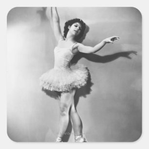Ballerina 2 fyrkantigt klistermärke
