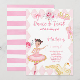 Ballerina 8-års födelsedagsinbjudan inbjudningar