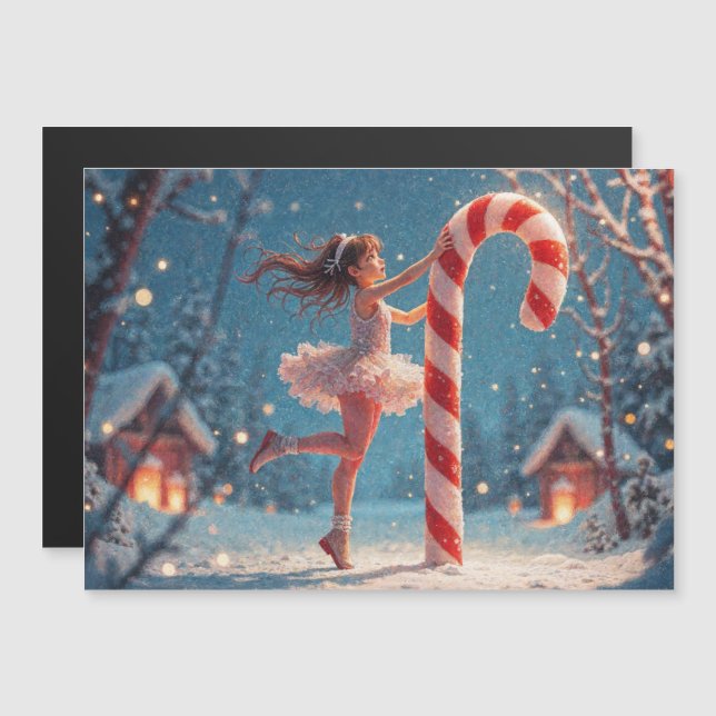 Ballerina Anime Flicka & Candycane Jul (Fram/baksida)