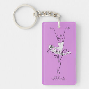 Ballerina-användarnamn och färg-nyckelring nyckelring