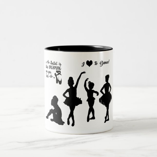 Ballerina är två ton kaffe mugg. Två-Tonad mugg (Center)