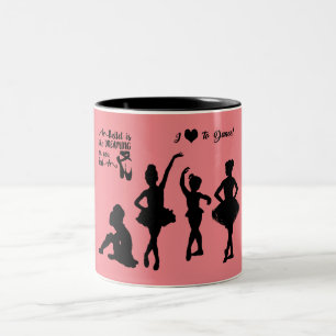 Ballerina är två ton kaffe mugg. Två-Tonad mugg