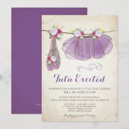 Ballerina Baby Shower-flicka, Lila Inbjudningar