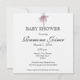 Ballerina Baby Shower-inbjudan Inbjudningar