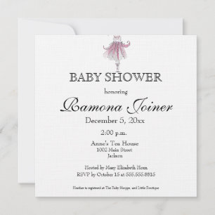 Ballerina Baby Shower-inbjudan Inbjudningar