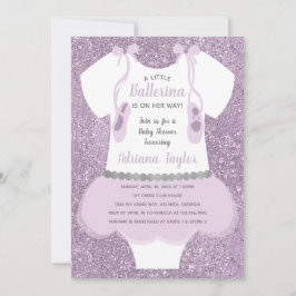 Ballerina Baby Shower-inbjudan, Lila Inbjudningar