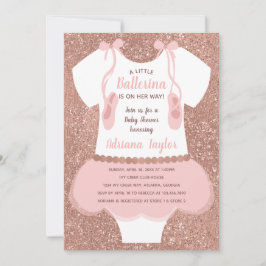 Ballerina Baby Shower-inbjudan, Ro Guld Inbjudningar
