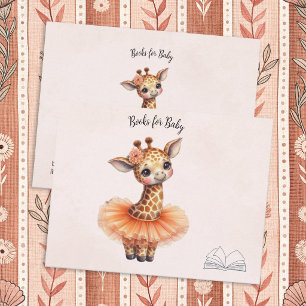 Ballerina Babyflicka Shower Tutu Giraffe Böcker Tilläggskort