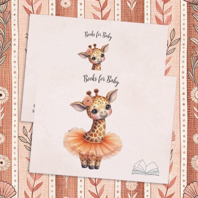 Ballerina Babyflicka Shower Tutu Giraffe Böcker Tilläggskort (Skapare uppladdad)