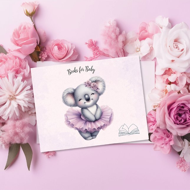 Ballerina Babyflicka Shower Tutu Koala Böcker Tilläggskort (Skapare uppladdad)