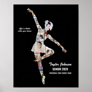 Ballerina balett dans anpassad dansare fotokollage poster