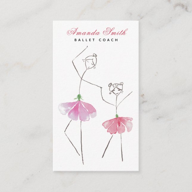 Ballerina balett danslärare instruktör visitkort (Framsida)
