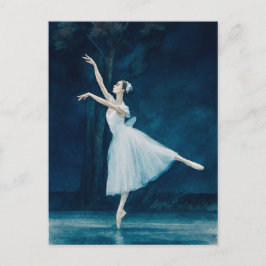 Ballerina Balett Giselle Akvarell Postkort Vykort