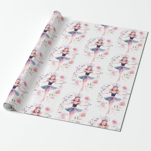 Ballerina Balett Nötknäppare Presentpapper (Utrullad)