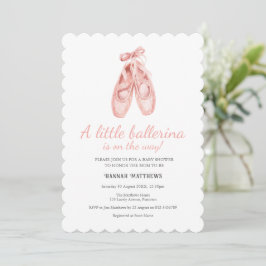 Ballerina balett skor baby shower inbjudan