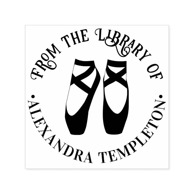 Ballerina Balett Tå Pointe Skor #2 Biblioteksbok Självfärgande Stämpel (Design)