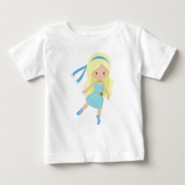 Ballerina, balettdansare, balettflicka, blondt hår t shirt (Framsida)