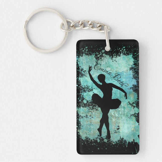 Ballerina balettdansare silhuett i blått (Framsidan)
