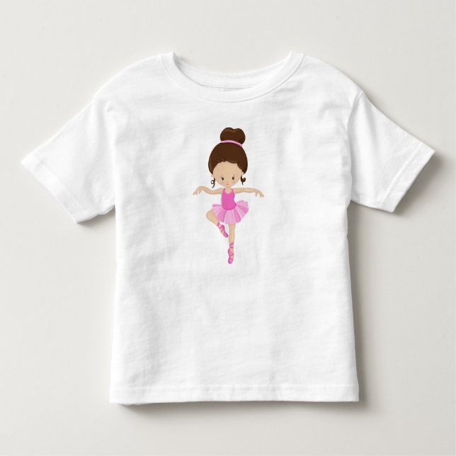 Ballerina, Balettflicka, Balett Dans, Brunt Hår T Shirt (Framsida)