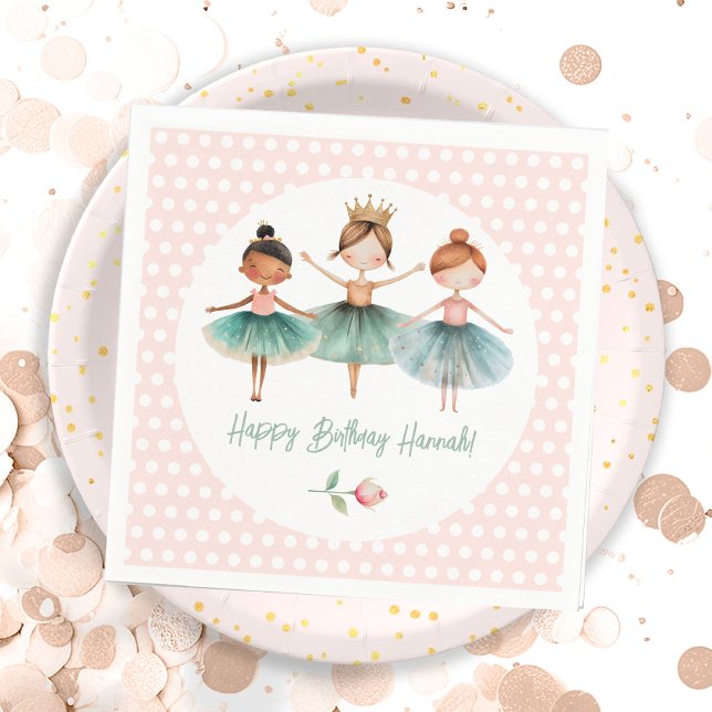 Ballerina Ballet Birthday Girl Pappersservett (Skapare uppladdad)