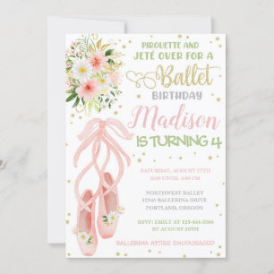 Ballerina Ballet Birthday Inbjudan