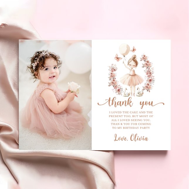 Ballerina Ballet Birthday Photo - tackkort Tack Kort (Skapare uppladdad)