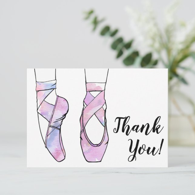 Ballerina Ballet Birthday Tack Kort (Stående Fram)