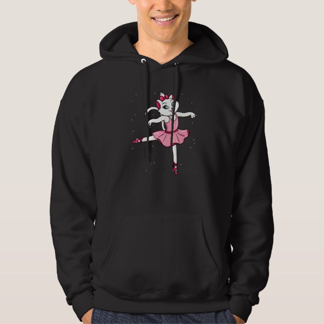 Ballerina Ballet Cat Danseur Danseuse Hoodie (Framsida)