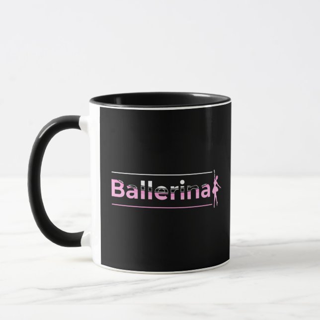 Ballerina - Ballet Dancer Arch Minimalist Art Mugg (Vänster)