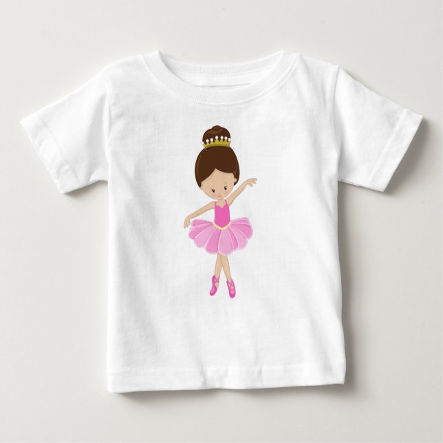 Ballerina, Ballet Dancer, Ballet Girl, Brown Hair T Shirt (Framsida)