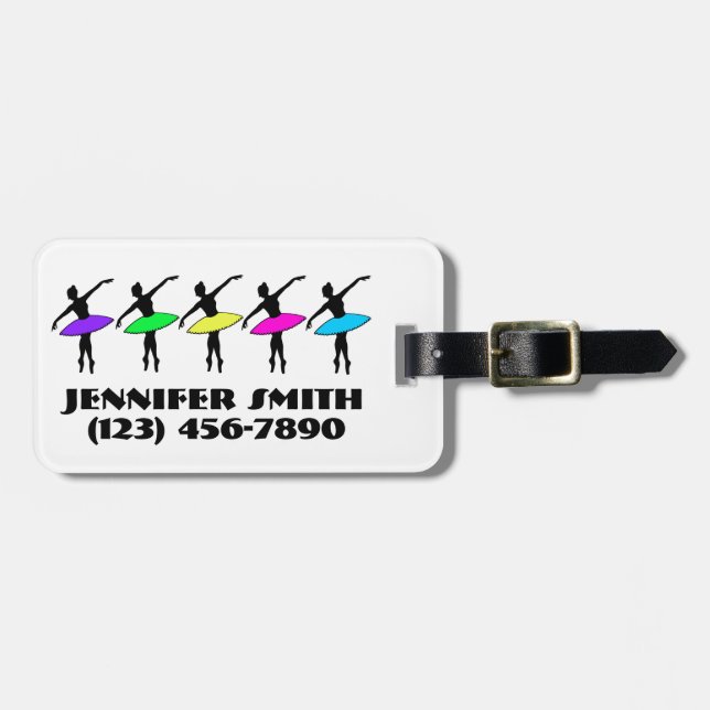 Ballerina Ballet Dancer Personlig Neon Tutus Bagagebricka (Horisontell Framsida)