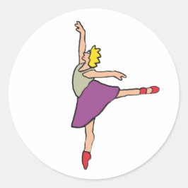 Ballerina Ballet Dancer Runt Klistermärke