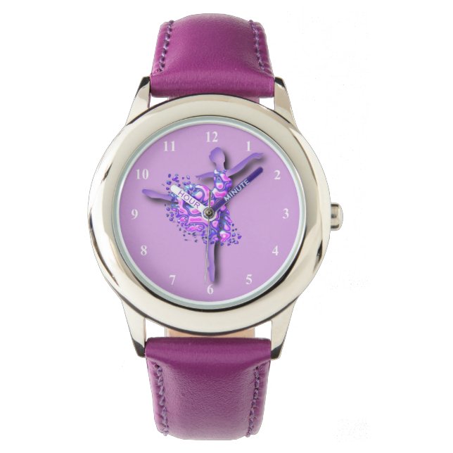 Ballerina Ballet Dancer Watch Lila Armbandsur (Framsida)