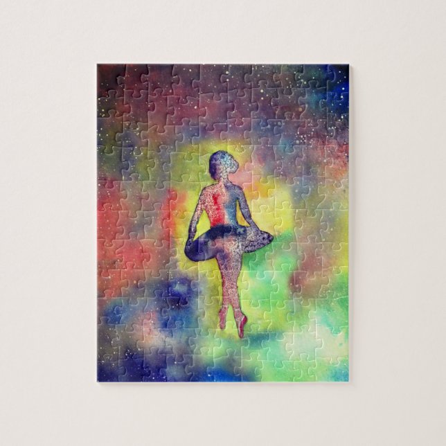 Ballerina, Ballet Dancer Waterolro Art Pussel (Vertikal)