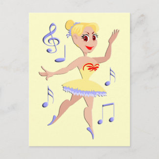 Ballerina Ballet Music Vykort