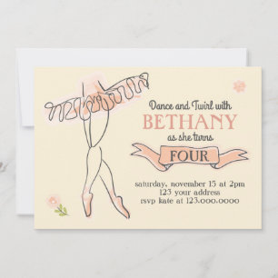 Ballerina/Ballet Party-inbjudan Inbjudningar