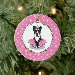 Ballerina Ballet Princess Terrier (svart) Julgransprydnad Keramik