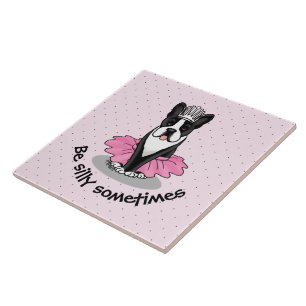 Ballerina Ballet Princess Terrier (svart) Kakelplatta