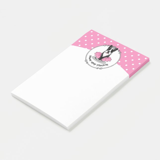 Ballerina Ballet Princess Terrier (svart) Post-it Block (Vinklad)