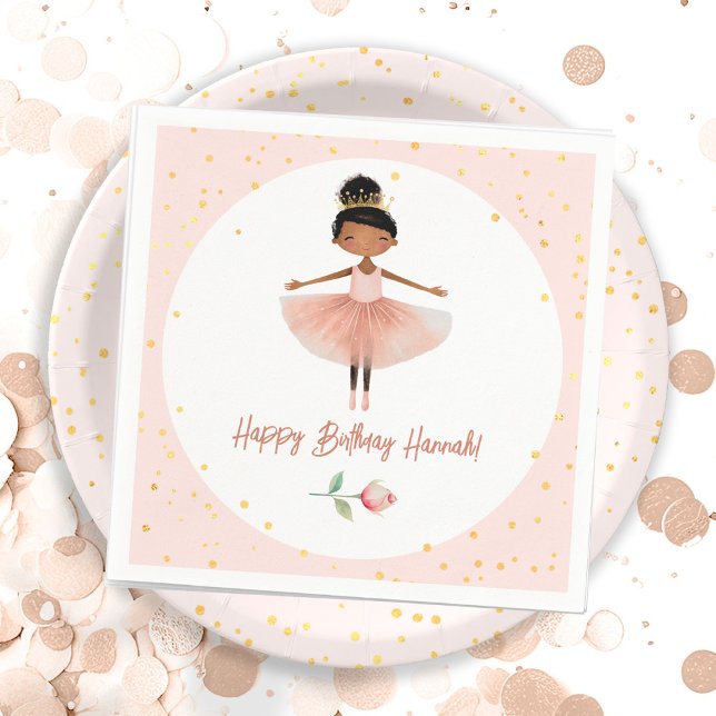 Ballerina Ballet Rosa Birthday Girl Pappersservett (Skapare uppladdad)
