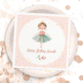 Ballerina Ballet Rosa Birthday Pappersservett