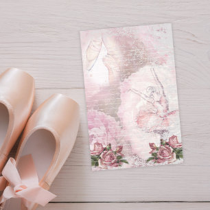 Ballerina Ballet Shoes Rosa ros Lined Brevpapper