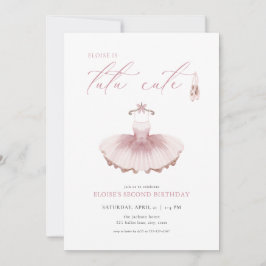 Ballerina Ballet Tutu Cute 2:a födelsedagsinbjudan Inbjudningar