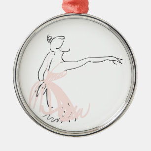 Ballerina balletdancer julgransprydnad metall