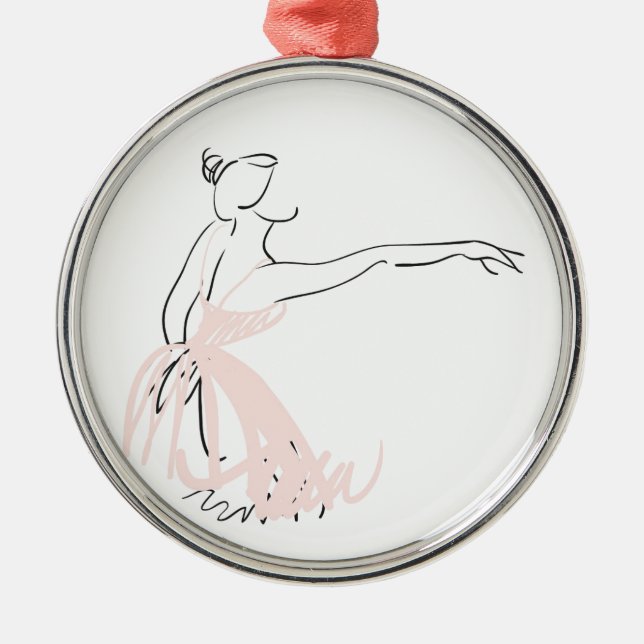 Ballerina balletdancer julgransprydnad metall (Framsidan)
