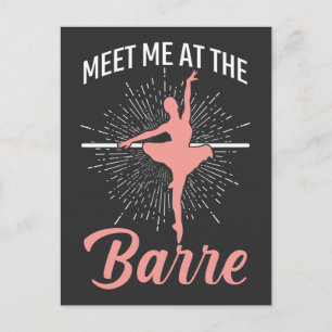 Ballerina Barre Ballet Dancer Pirouette Girl Vykort