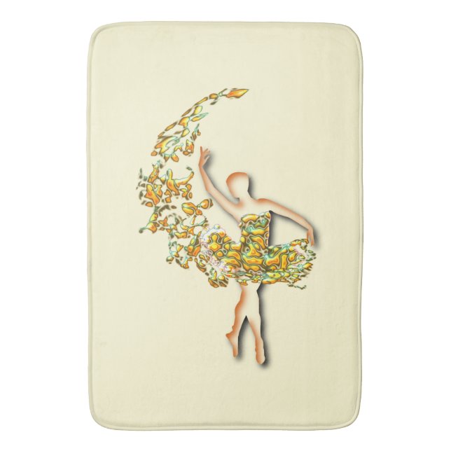 Ballerina Bath Mat Ballet Dancer Girl Badrumsmatta (Framsidan (Vertikal))